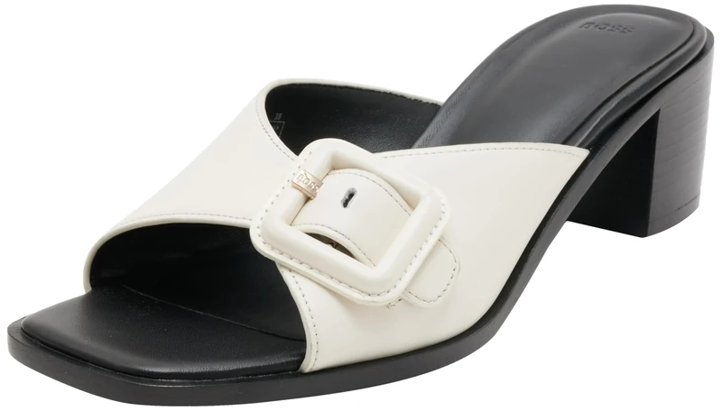 BOSS Women's Charlize_Mule50_VCBK Mules, Open White, 8 UK