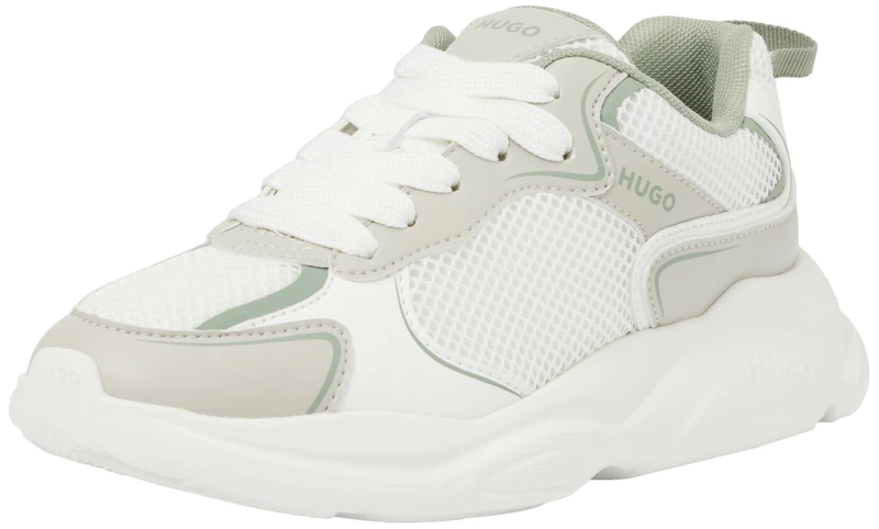 HUGO Women's Leon_Runn_mepu Sneaker, Open White, 3 UK