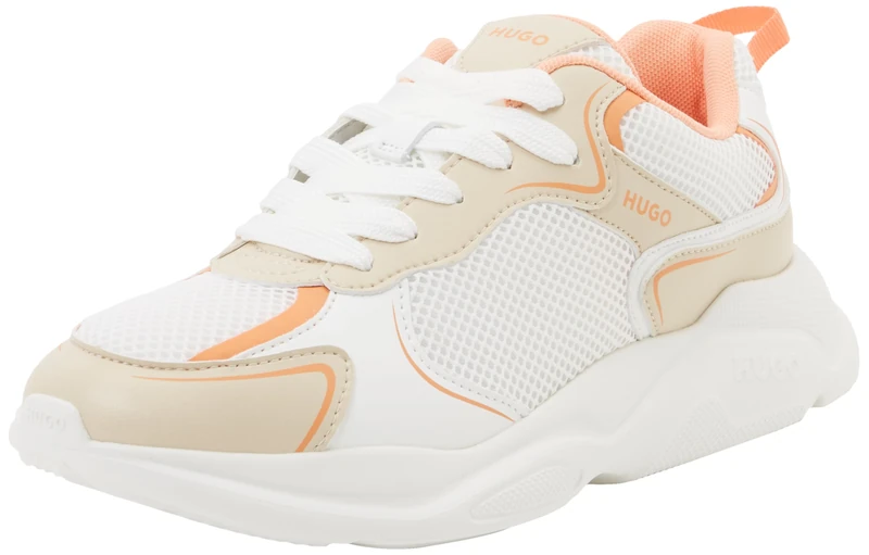 HUGO Women's Leon_Runn_mepu Sneaker, Open White, 7 UK