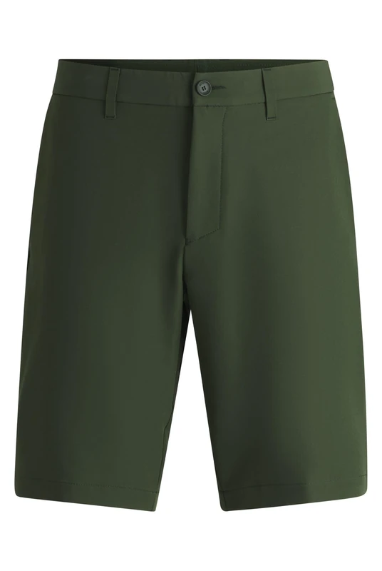 BOSS Men's S_Commuter_10.5 inch 10268853 Shorts_Flat, Open Green355,