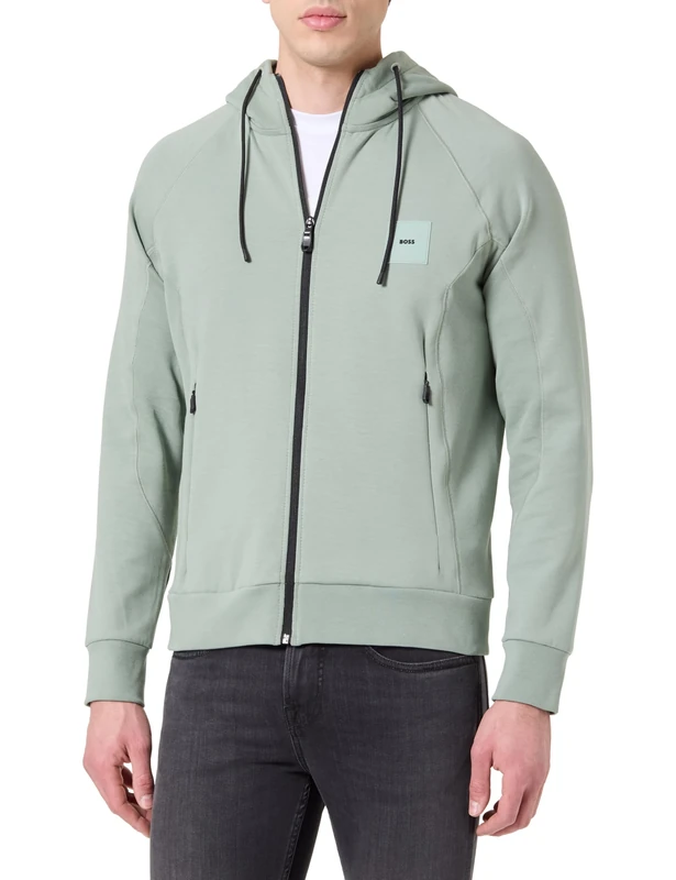 BOSS Men's Saggy Rib 10269980 01 Sweatshirt, Open Green357, 3XL