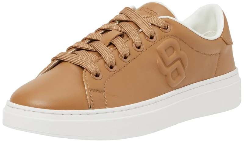 BOSS Women's Kieran_Tenn_hfltBB Sneaker, Medium Beige, 5 UK