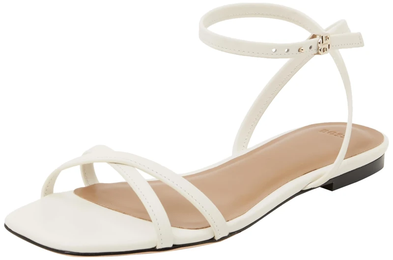 BOSS Women's Charlize_Sandal10_VC Sandal, Open White, 6 UK