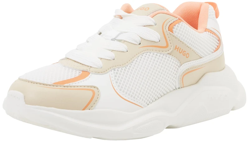 HUGO Women's Leon_Runn_mepu Sneaker, Open White, 5 UK