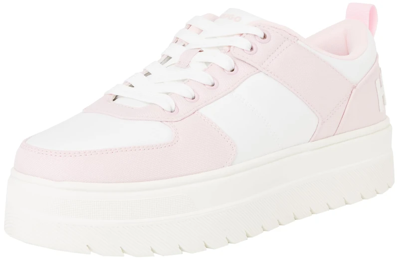 HUGO Women's Lyssa_Tenn_txbc Sneaker, Light/Pastel Pink, 8 UK