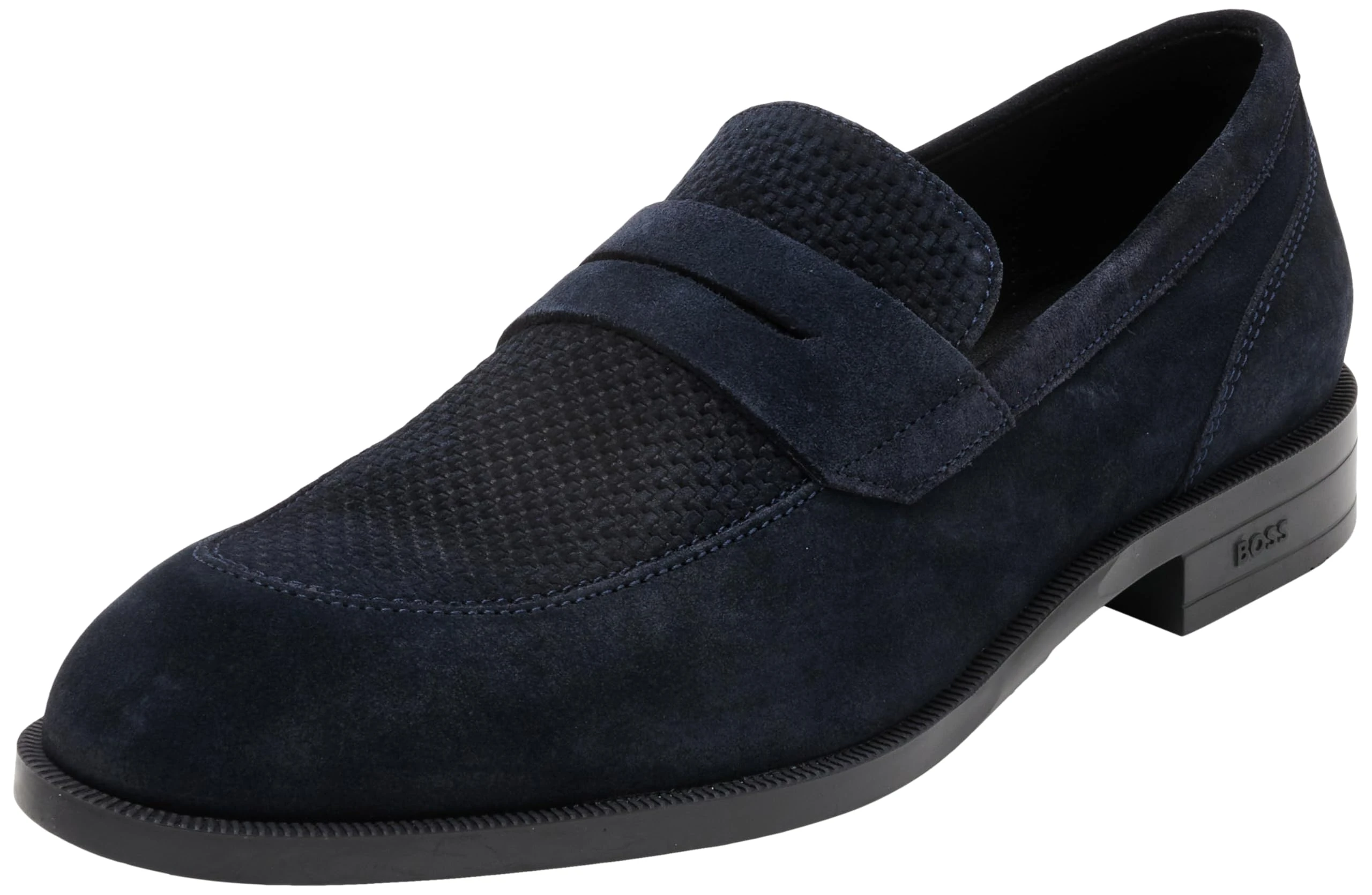 BOSS Men's Tayil_Loaf_tcsdwv Loafer, Dark Blue, 8.5 UK