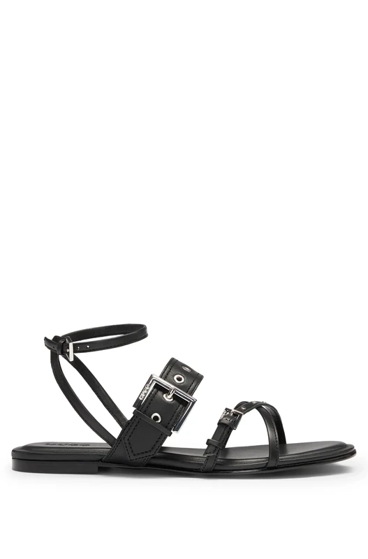 HUGO Women's Tayna_Sandal_NABK, Black, 4 UK