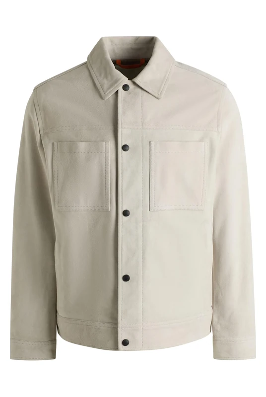 BOSS Mens Jomare Trucker-Style Jacket in Suede
