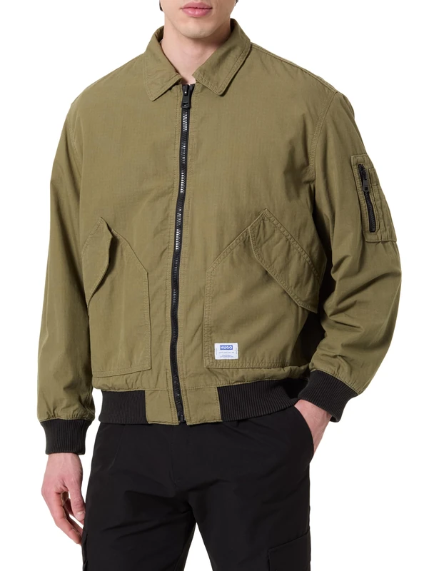 HUGO Men's Biero252D1 10269374 01 Outerwear_Jacket, Open Green347, XL