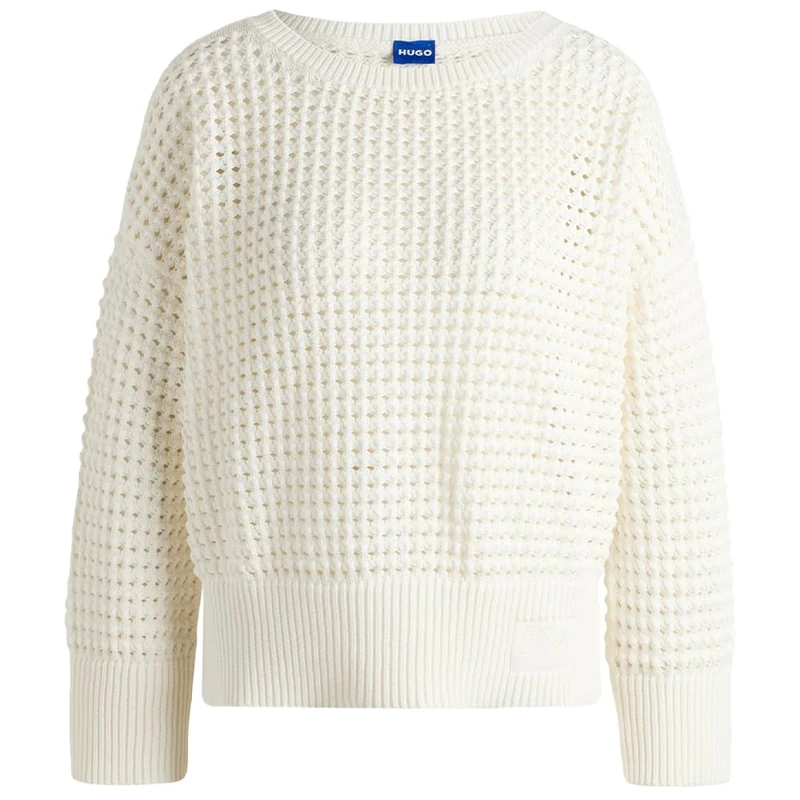 HUGO Women's Sumeria_B 10270956 01 Knitted_Sweater, Open White110, S