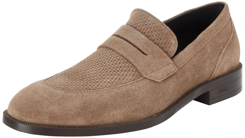 BOSS Men's Tayil_Loaf_tcsdwv Loafer, Medium Beige, 8 UK
