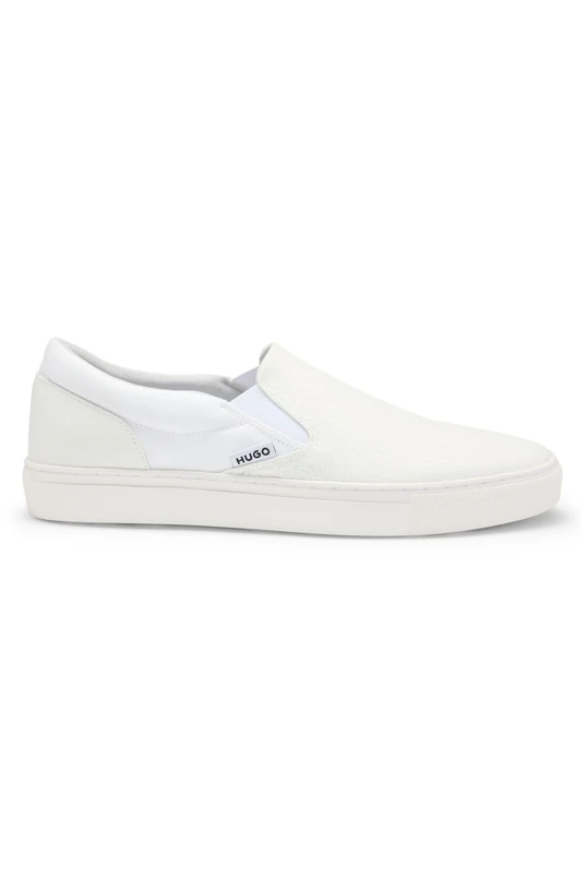 HUGO Men's Morrie_Slon_rnmono Slip_On, White, 5 UK