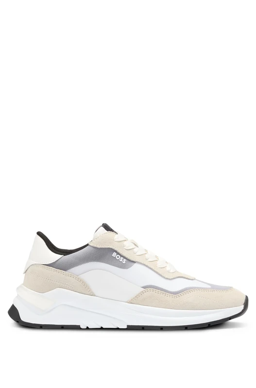 BOSS Women's Skylar_Runn_mxth Sneaker, Open White, 3 UK