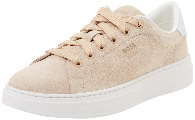 BOSS Women's Kieran_Tenn_sdW Sneaker, Medium Beige, 7 UK