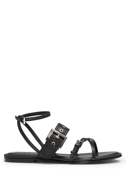 HUGO Women's Tayna_Sandal_NABK, Black, 6 UK