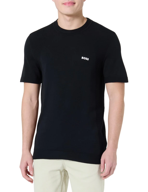 BOSS Men's Momentum_Lite_T24 10262280 01 Knitted_Sweater, Black001,