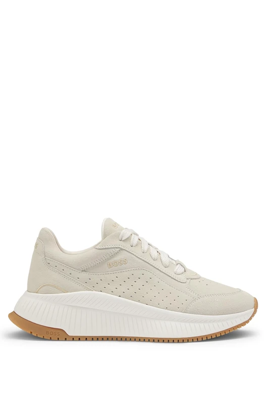 BOSS Women's TTNMEVO_Runn_sd Sneaker, Light/Pastel Grey, 8 UK