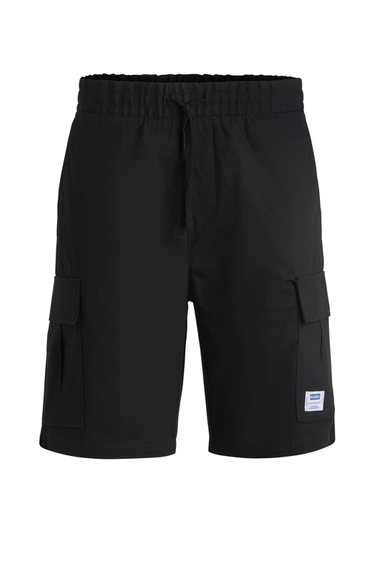 HUGO Men's Giulio242 10250557 01 Shorts_Flat, Black001,