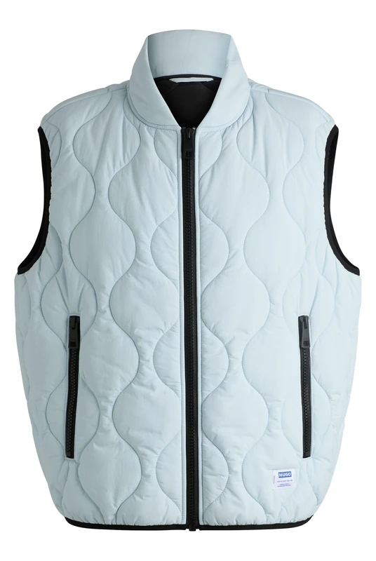 HUGO Men's Bohotino2421 10258050 01 Outerw_Waistcoat, Open Blue487, XL