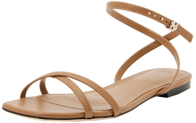 BOSS Women's Charlize_Sandal10_VC Sandal, Medium Beige, 5 UK