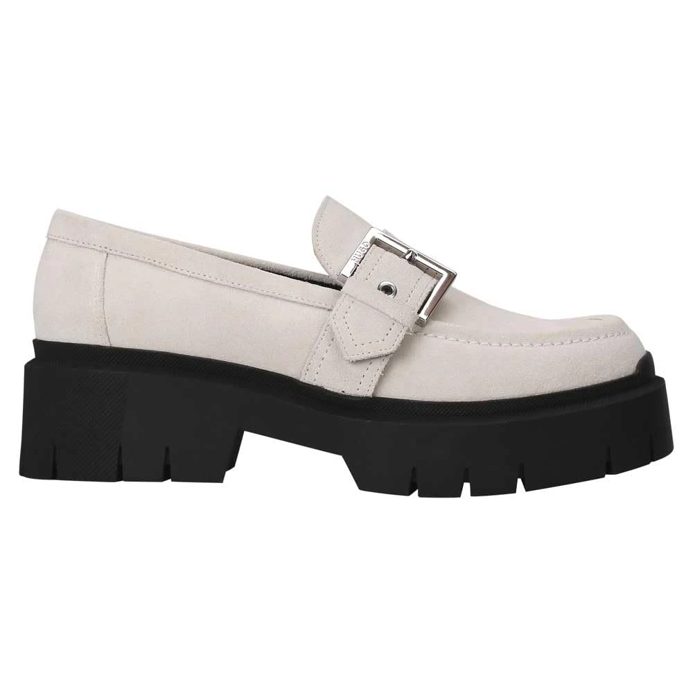 HUGO Women's Kris_Loafer_BKSD Moccasin_Woman, Natural, 4 UK