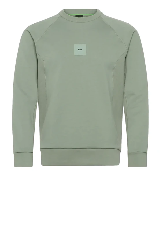 BOSS Men's Salbo Rib 10269980 01 Sweatshirt, Open Green357, XS