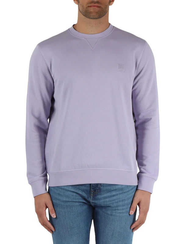 BOSS Mens Crew Sweatshirt Open Purple 549 L
