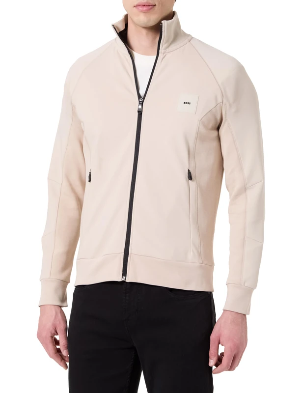 BOSS Men's Skaz Rib 10269980 01 Sweatshirt, Open Beige284, - Image 1