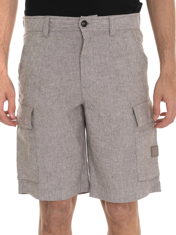 BOSS Mens Sisla 9 Cargo Shorts Regular Fit Cargo Shorts Linen Mix, Open Beige294, 31