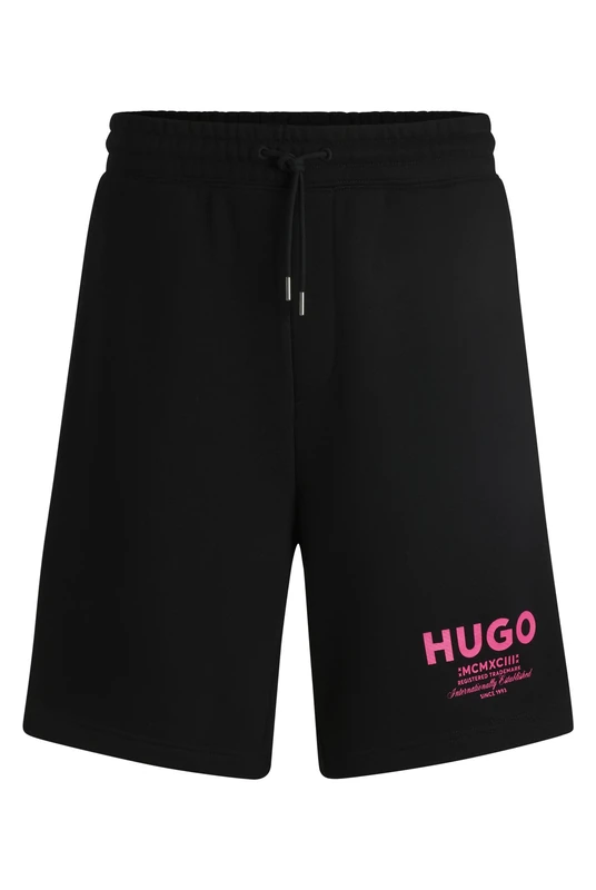HUGO Mens Nomario Cotton-Terry Shorts with new-Season Logo Story - Image 1