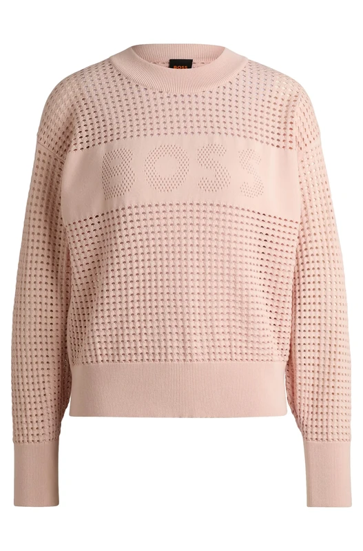 BOSS Women's C_Fhein 10257775 01 Knitted_Sweater, Open Pink690, S