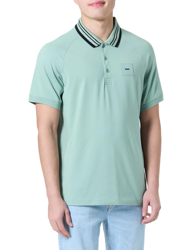 BOSS Men's Paddy Rib 10270236 01 Polo, Open Green357,