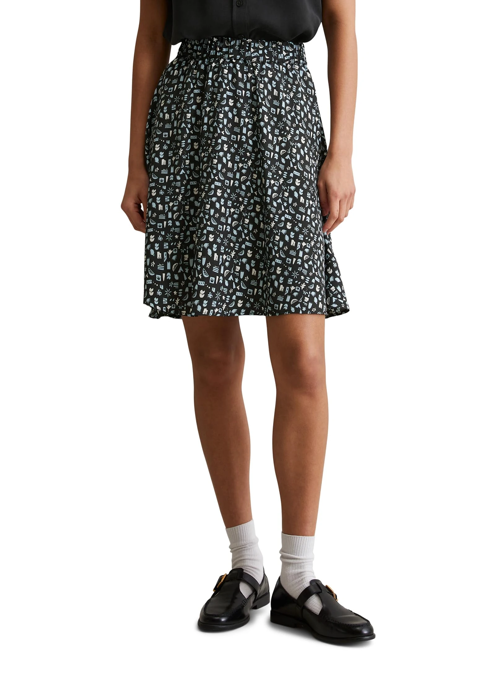 Marc OߴPolo Denim Women's A-line Mini Skirt with Elasticated Waist, Multicolor (Dark Grey Multi 02), M