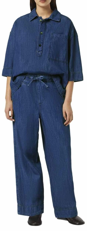 Scotch & Soda Women's Sporty Workwear Pant in Lightweight Denim Washed Indigo Jeans, L / 32L