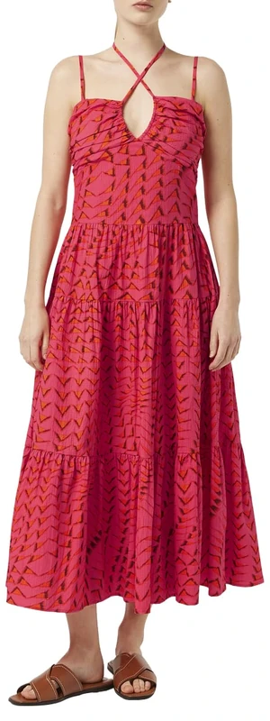 Scotch & Soda Women's Cotton Seersucker midi Dress Casual, House of Mirrors Pink, 12