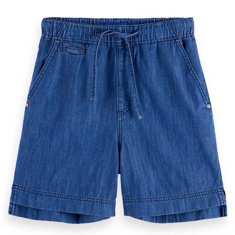 Scotch & Soda Women's Sporty Utility Short in Lightweight Denim Washed Indigo, XS