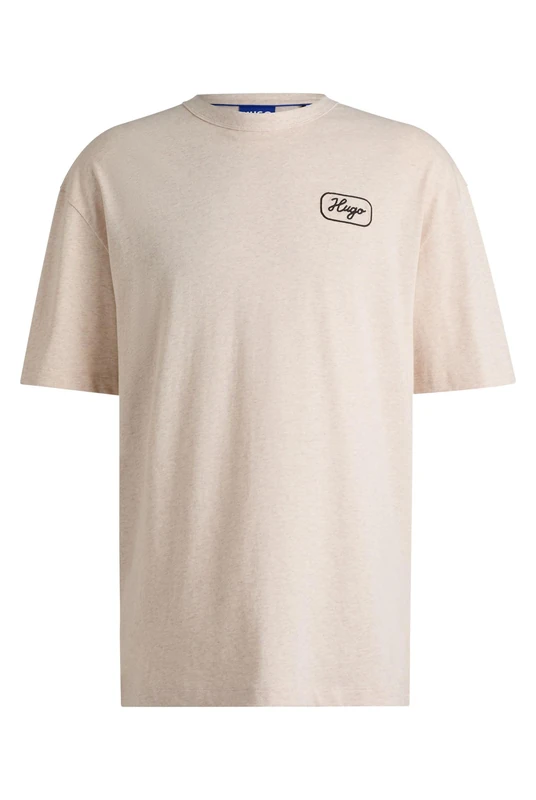 HUGO Mens Nampie Loose-fit T-Shirt in Cotton with Racing Artwork