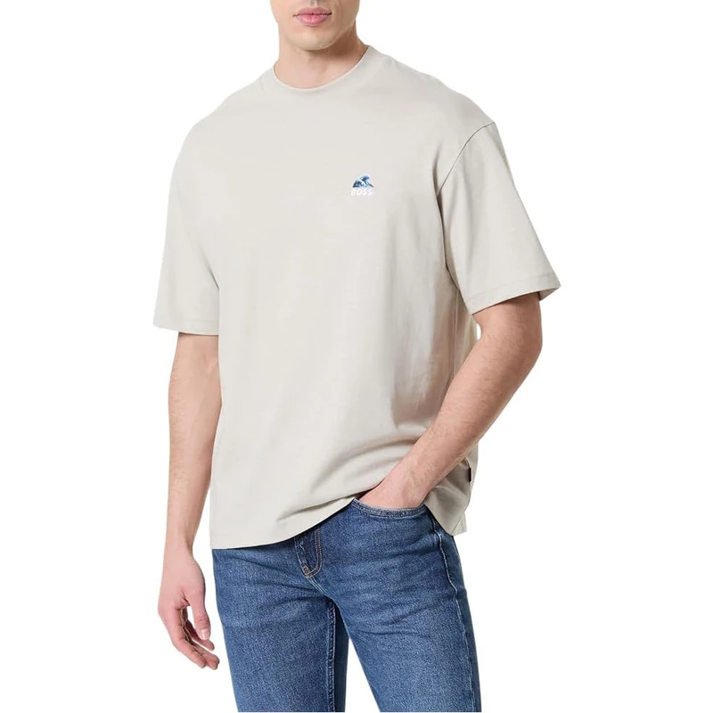 BOSS Men's Te_Numbers 10271357 01 T_Shirt, Light Beige271, XXL