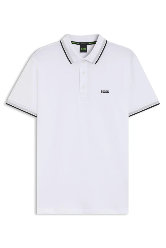 BOSS Men's Paddy Rib 10270236 01 Polo, White100,