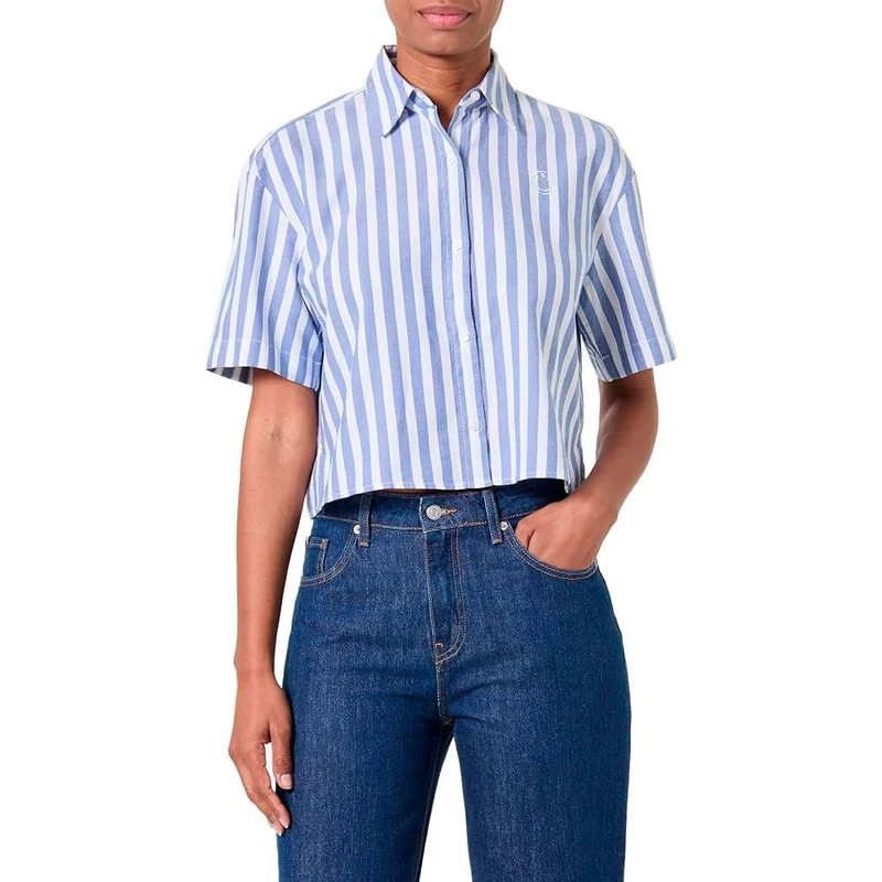 HUGO Women's Eleisa_B 10263985 01 Blouse, Open Blue494,