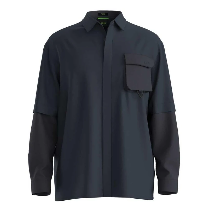 BOSS Men's B_Rib_Glamping_L 10268853 01 Shirt, Dark Blue402,