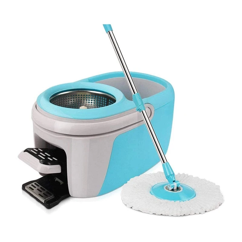 WADRBSW Microfiber Spin Mop and Bucket Floor Cleaning System, for Home Kitchen and All Floor Surfaces To pursue happiness