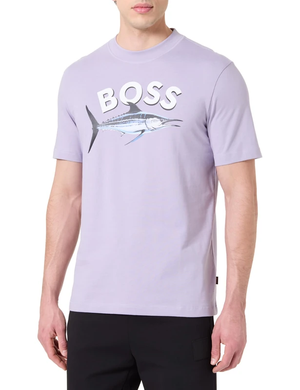 BOSS Men's Te_Bossfish 10260136 01 T_Shirt, Open Purple549, M