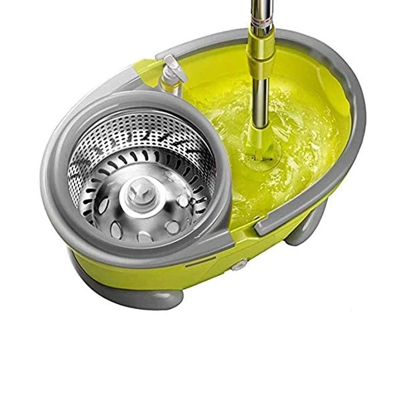 WADRBSW Mop with Bucket Mop Household Rotary Rod Automatic Single Bucket Lazy Mop Flat Belt Water Mop To pursue happiness