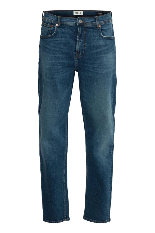 !Solid SDISNI Ryan Men's Jeans Regular Fit Jeans Denim Cotton Blend Regular Fit, Middle Blue Denim (700029)., 34 W/32 L