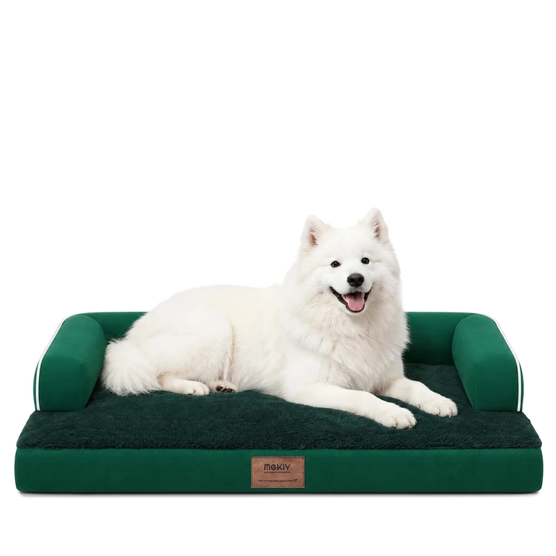 Orthopedic Dog Bed for Large Dogs Washable Waterproof Removable Cover Medium XL Large Dog Bed Foam Couch Emerald Green