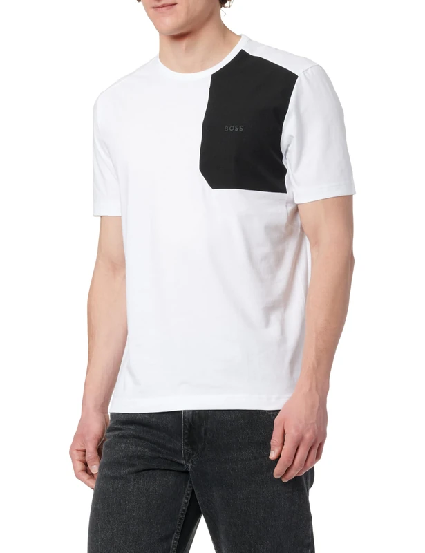 BOSS Men's Tee PKT Glamping 10268628 01 T_Shirt, White100,