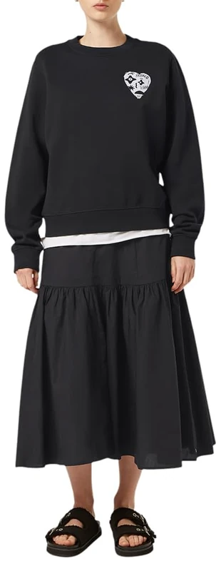 Scotch & Soda Women's Chest Artwork Regular Fit Sweatshirt, black, XS