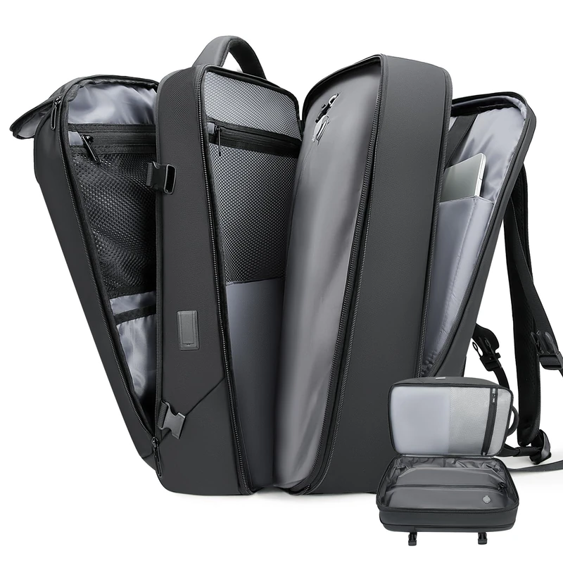 TANGCORLE Vacuum Travel Backpack, 50L Expandable Compression Backpack With Vacuum Seal, 17.3 Inch Water Resistant Business Laptop Backpack with USB Charging Port for Women & Men - Image 1