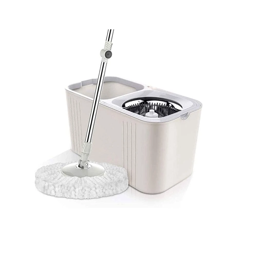 WADRBSW Spin Mop, Microfiber Spin Mop, Bucket Floor Cleaning System Stainless Steel Spinning Mop and Bucket with Wringer Home Cleaning Kit To pursue happiness
